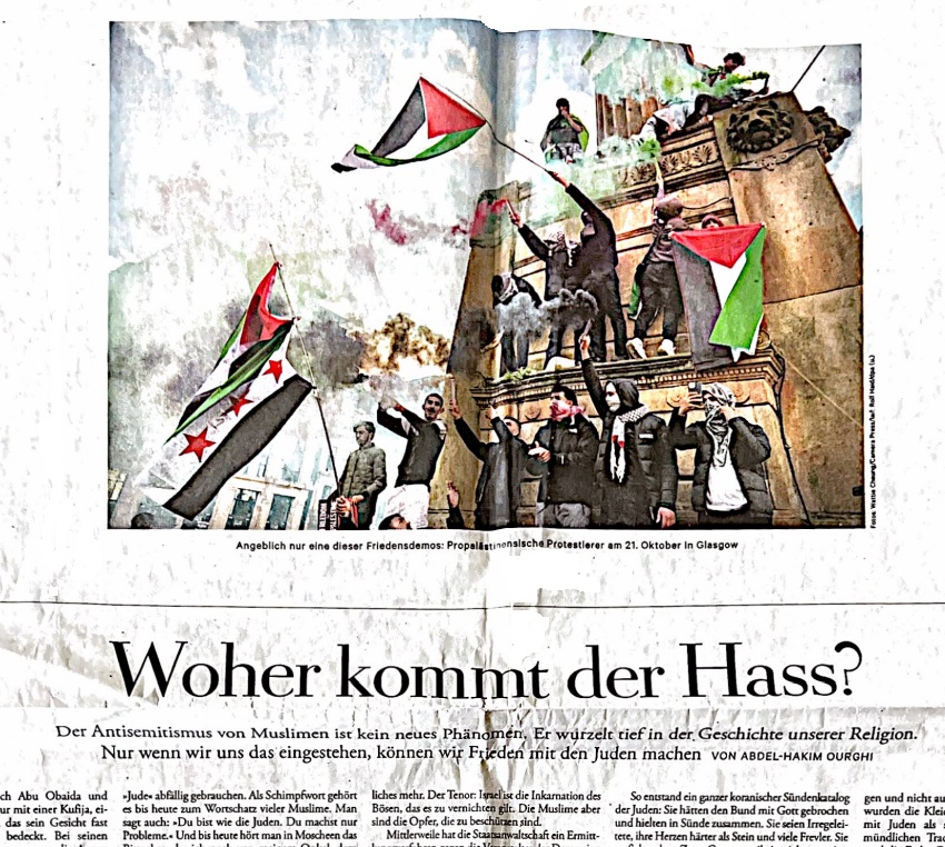Read more about the article Wenn Islamkritik nicht gegen Antisemitismus hilft – eine Kritik an A. Ourghis Artikel „Woher kommt der Hass?“ (16.11.23)